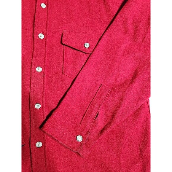 VTG Woolrich Shirt Jacket Mens XL Red Patches Wool Blend 70s Made In USA Shacket - Picture 3 of 6
